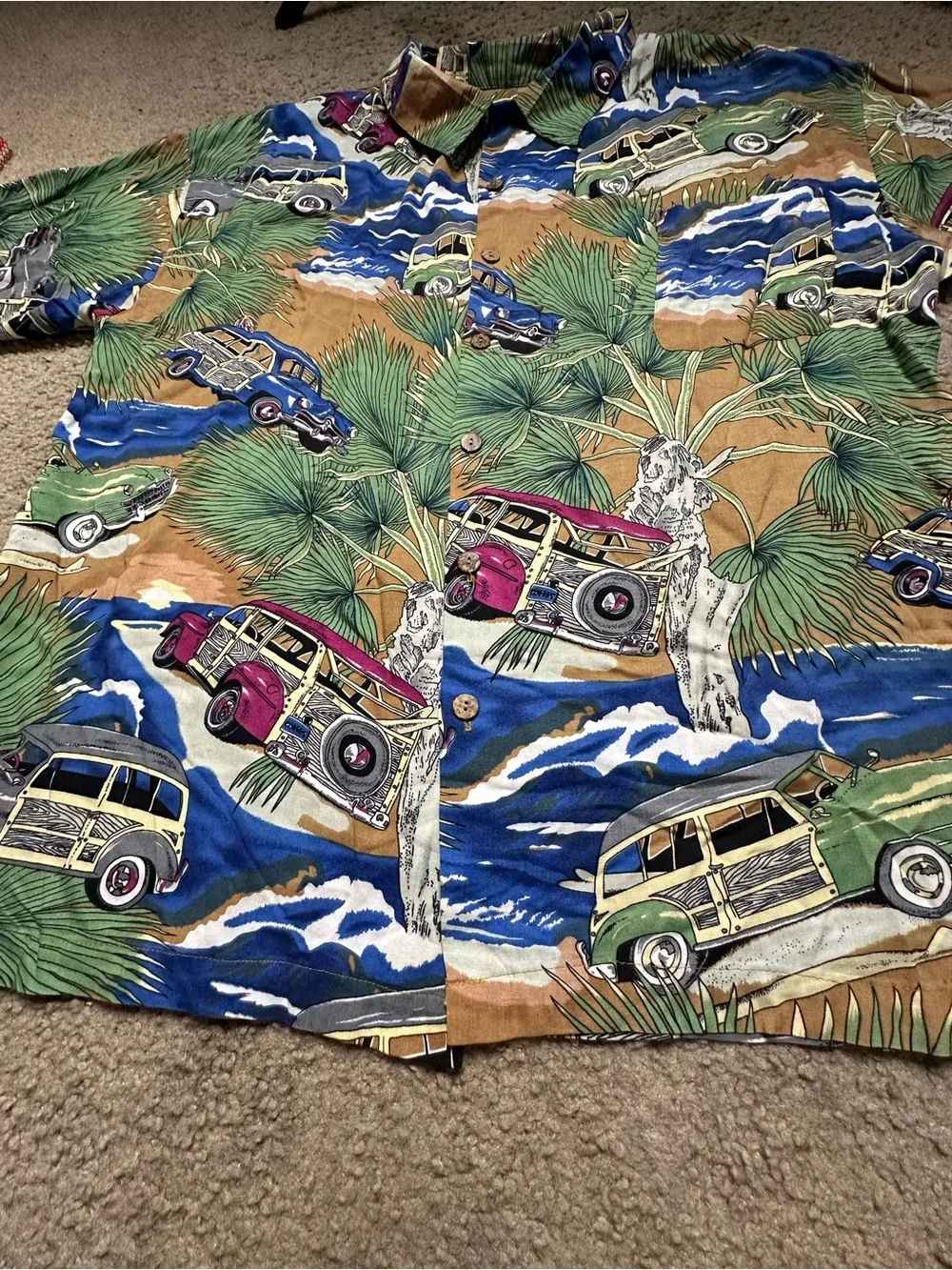 Tropical Print Short-Sleeve Shirt - PACIFIC BLUE USA brand  2XL